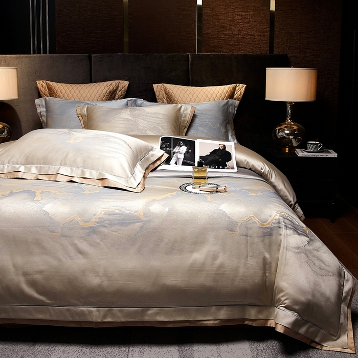 91家纺网 家纺一手货源 找家纺 （总）南泉坊 2025新款亲肤舒适双层荷叶边色织提花四件套