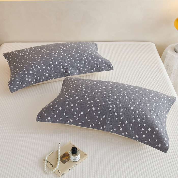 91家纺网 家纺一手货源 找家纺 棠薇家纺 2025新款 枕巾纯棉纱布水洗全棉纱布纯棉耐脏吸汗透气预缩水 星月灰