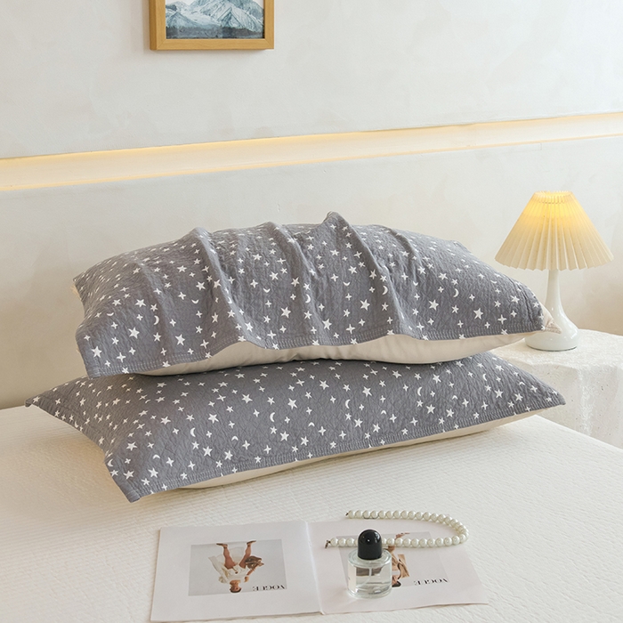 91家纺网 家纺一手货源 找家纺 棠薇家纺 2025新款 枕巾纯棉纱布水洗全棉纱布纯棉耐脏吸汗透气预缩水 星月灰