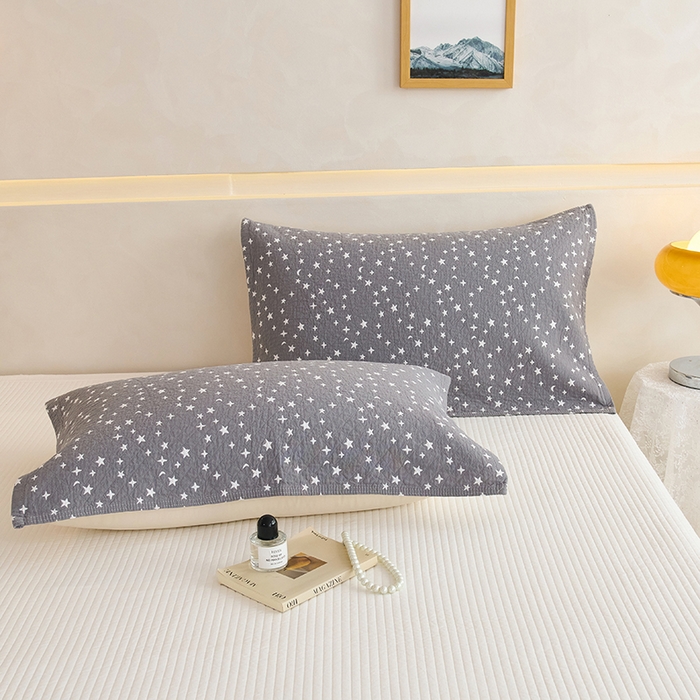 91家纺网 家纺一手货源 找家纺 棠薇家纺 2025新款 枕巾纯棉纱布水洗全棉纱布纯棉耐脏吸汗透气预缩水 星月灰