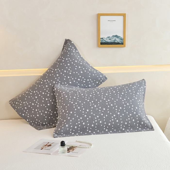 91家纺网 家纺一手货源 找家纺 棠薇家纺 2025新款 枕巾纯棉纱布水洗全棉纱布纯棉耐脏吸汗透气预缩水 星月灰