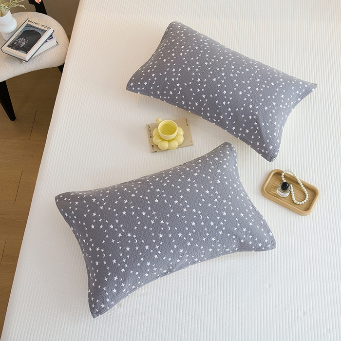 91家纺网 家纺一手货源 找家纺 棠薇家纺 2025新款 枕巾纯棉纱布水洗全棉纱布纯棉耐脏吸汗透气预缩水 星月灰