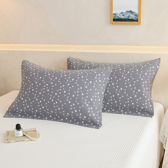 91家纺网 家纺一手货源 找家纺 棠薇家纺 2025新款 枕巾纯棉纱布水洗全棉纱布纯棉耐脏吸汗透气预缩水 星月灰