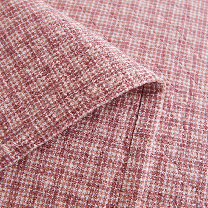 91家纺网 家纺一手货源 找家纺 棠薇家纺 2025新款 枕巾纯棉纱布水洗全棉纱布纯棉耐脏吸汗透气预缩水 小格红