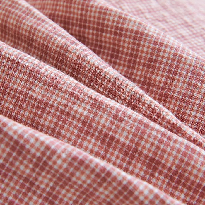 91家纺网 家纺一手货源 找家纺 棠薇家纺 2025新款 枕巾纯棉纱布水洗全棉纱布纯棉耐脏吸汗透气预缩水 小格红