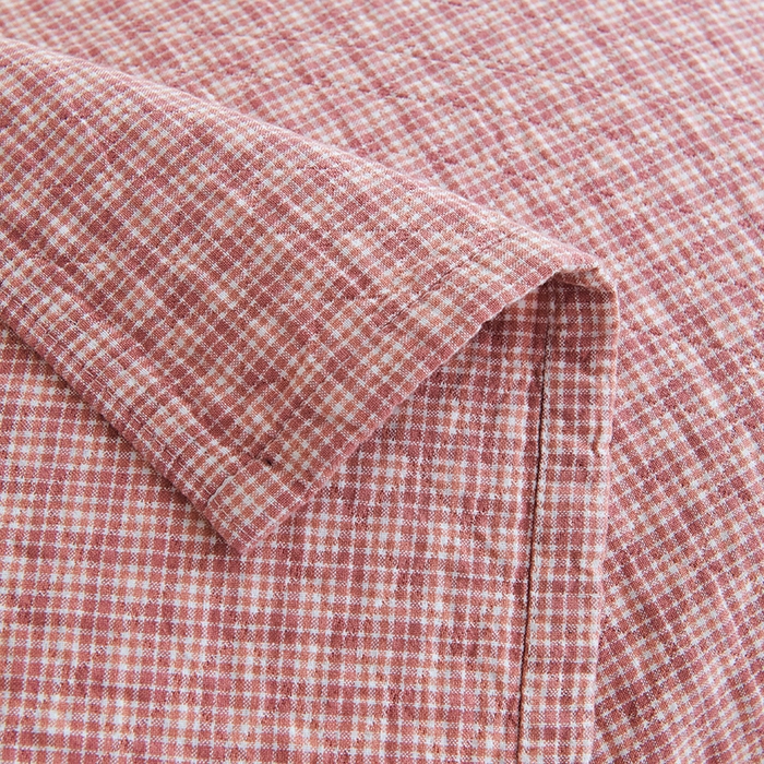 91家纺网 家纺一手货源 找家纺 棠薇家纺 2025新款 枕巾纯棉纱布水洗全棉纱布纯棉耐脏吸汗透气预缩水 小格红