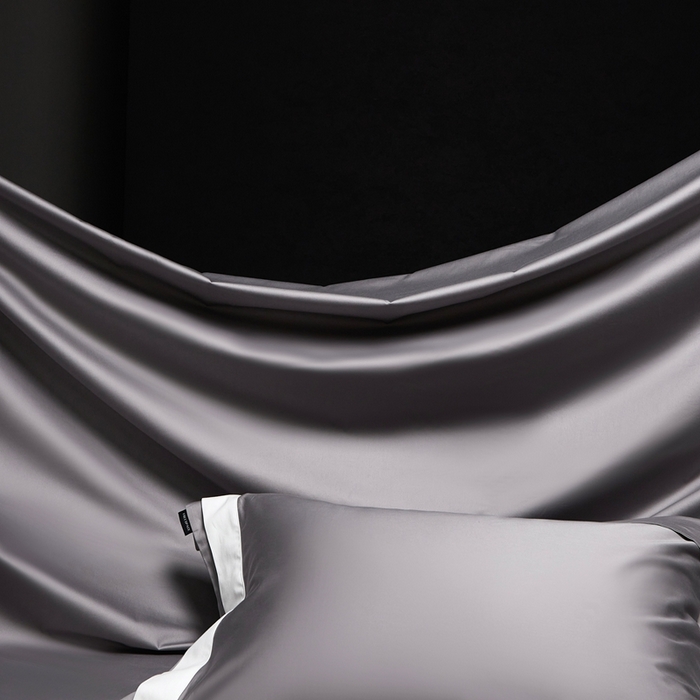 91家纺网 家纺一手货源 找家纺 南泉坊 2025新款亲肤舒适全棉纯棉长绒棉双层荷叶边撞色四件套-休斯顿 休斯顿-浅灰