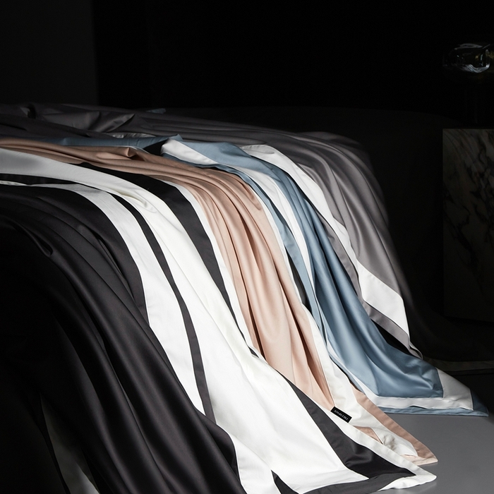 南泉坊 2025新款亲肤舒适全棉纯棉长绒棉双层荷叶边撞色四件套-休斯顿 组合图仅供参考不可下单