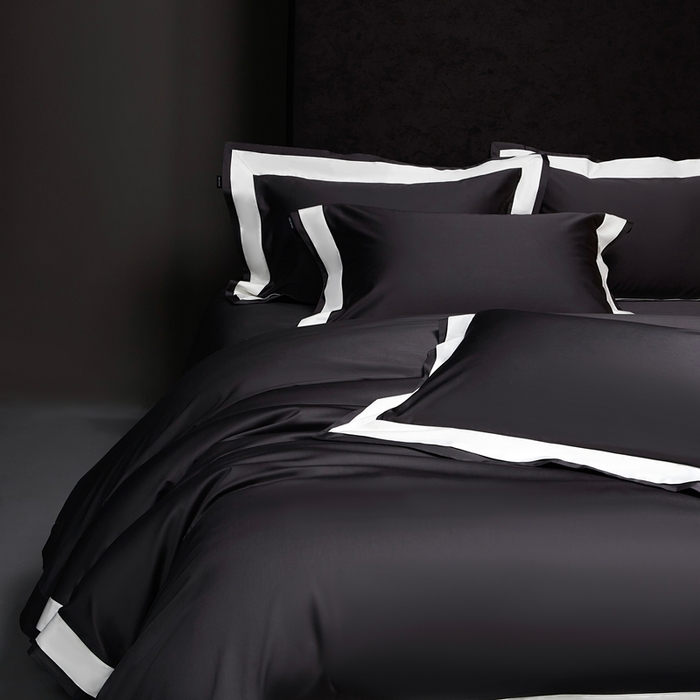 91家纺网 家纺一手货源 找家纺 南泉坊 2025新款亲肤舒适全棉纯棉长绒棉双层荷叶边撞色四件套-休斯顿 休斯顿-深灰