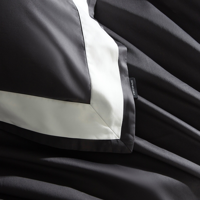 91家纺网 家纺一手货源 找家纺 南泉坊 2025新款亲肤舒适全棉纯棉长绒棉双层荷叶边撞色四件套-休斯顿 休斯顿-深灰