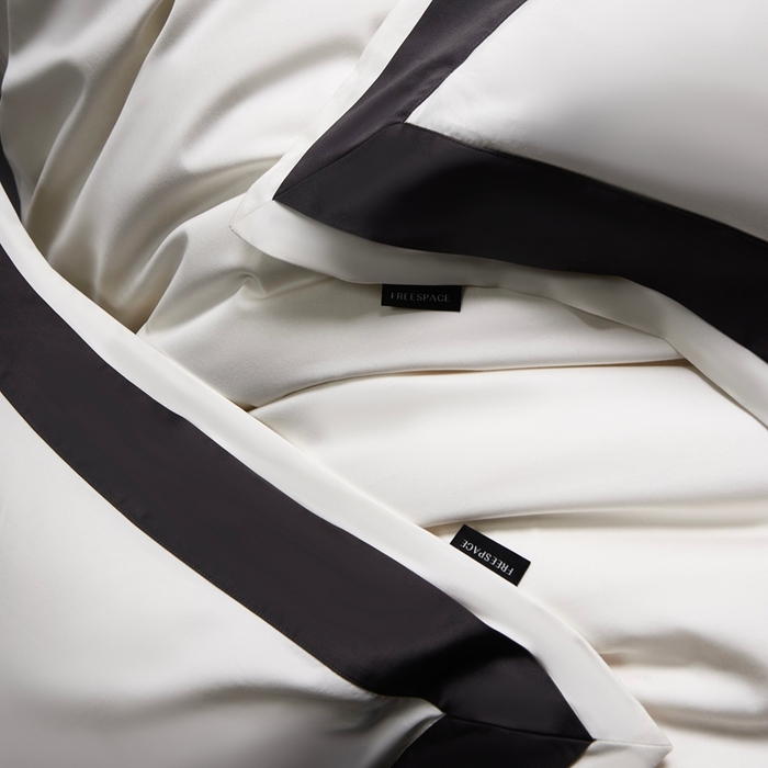 91家纺网 家纺一手货源 找家纺 南泉坊 2025新款亲肤舒适全棉纯棉长绒棉双层荷叶边撞色四件套-休斯顿 休斯顿-雪峰白