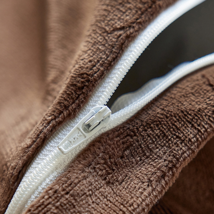 91家纺网 家纺一手货源 找家纺 安莱生活 2025新款加厚250克全消光提花印花牛奶绒四件套-谧雅系列 谧雅棕咖