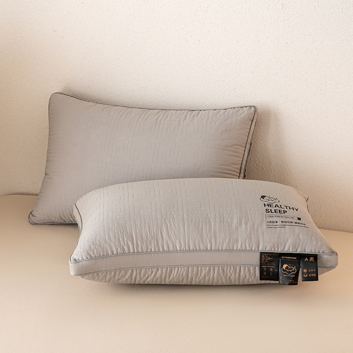 91家纺网 家纺一手货源 找家纺 宇诺家纺 2025新款纯棉双面绗缝护颈枕枕头枕芯 高枕