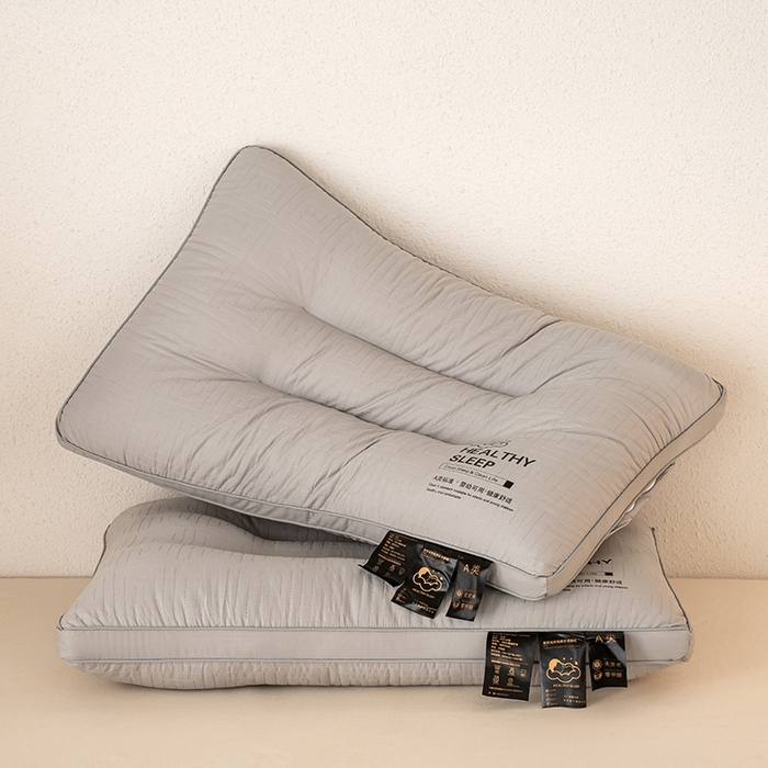 91家纺网 家纺一手货源 找家纺 宇诺家纺 2025新款纯棉双面绗缝护颈枕枕头枕芯 中枕