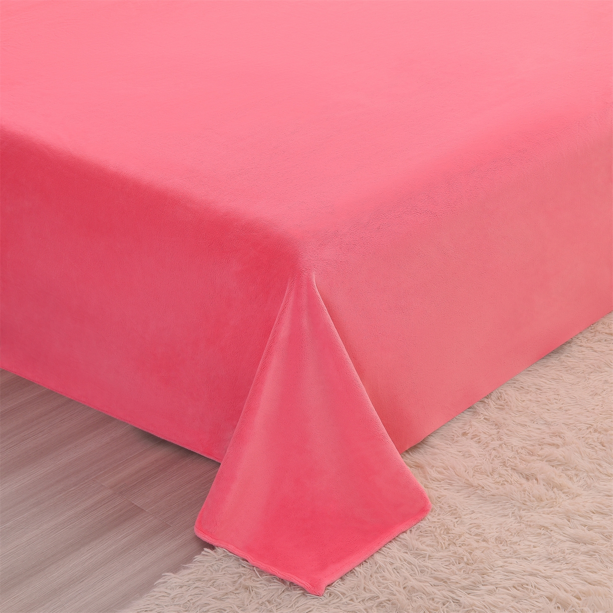 91家纺网 家纺一手货源 找家纺 笙意 新款牛奶绒刺绣四件套-繁花系列 繁花-玫玫红