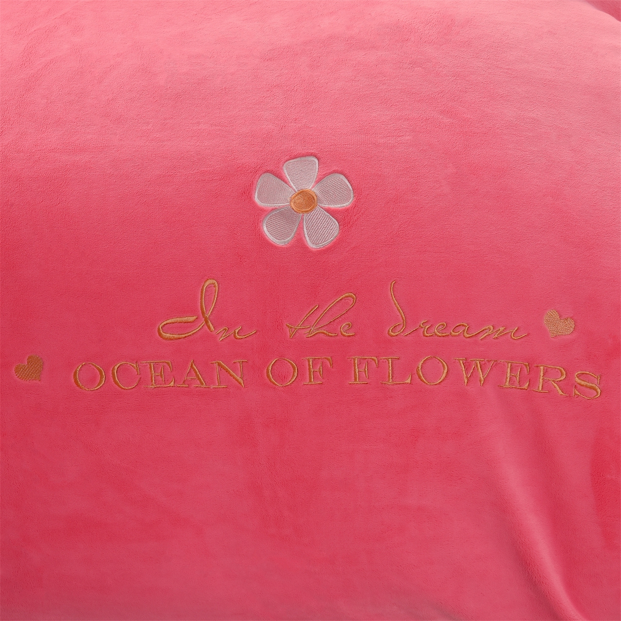 91家纺网 家纺一手货源 找家纺 笙意 新款牛奶绒刺绣四件套-繁花系列 繁花-玫玫红