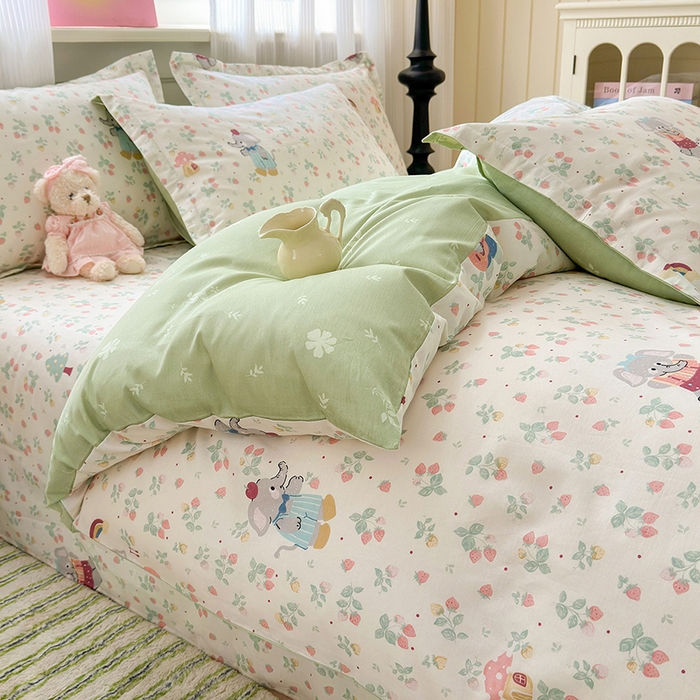 91家纺网 家纺一手货源 找家纺 拾物记 2025新款A类12868全棉纯棉单被套被套单件-提供买家秀和质检报告 弹唱小象