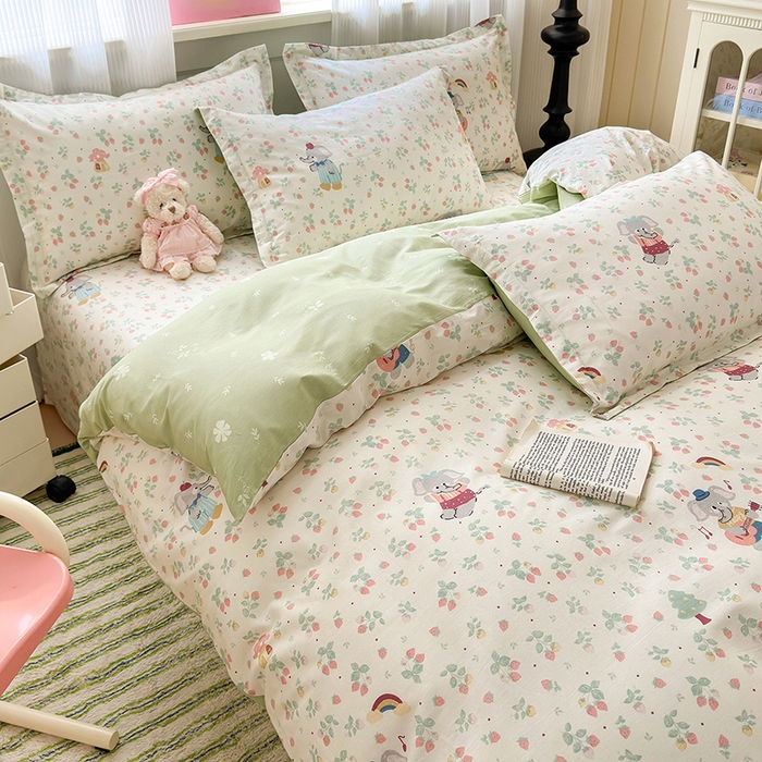 91家纺网 家纺一手货源 找家纺 拾物记 2025新款A类12868全棉纯棉单被套被套单件-提供买家秀和质检报告 弹唱小象