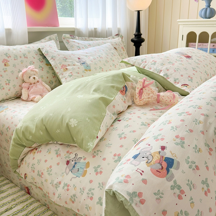 91家纺网 家纺一手货源 找家纺 拾物记 2025新款A类12868全棉纯棉单被套被套单件-提供买家秀和质检报告 弹唱小象