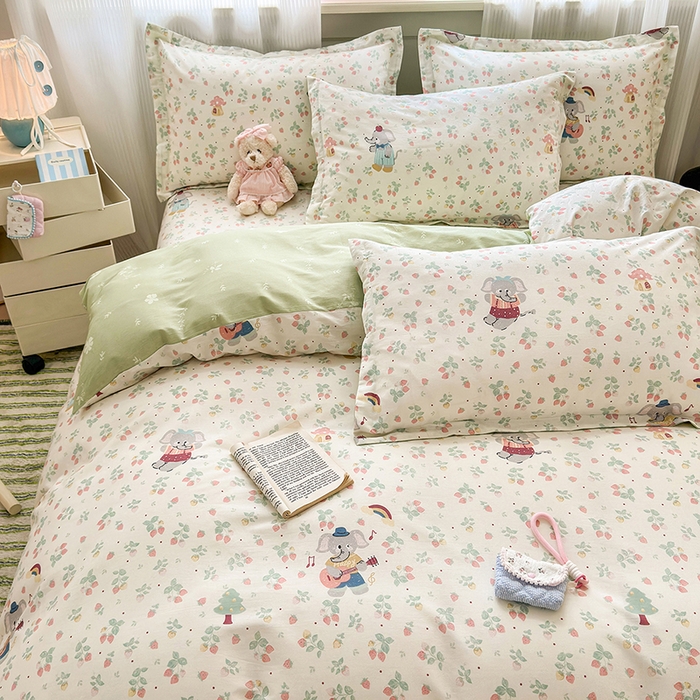 91家纺网 家纺一手货源 找家纺 拾物记 2025新款A类12868全棉纯棉单被套被套单件-提供买家秀和质检报告 弹唱小象