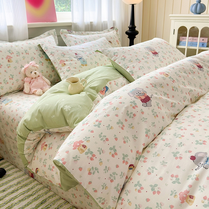 91家纺网 家纺一手货源 找家纺 拾物记 2025新款A类12868全棉纯棉单被套被套单件-提供买家秀和质检报告 弹唱小象