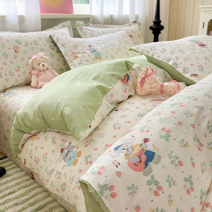 91家纺网 家纺一手货源 找家纺 拾物记 2025新款A类12868全棉纯棉单被套被套单件-提供买家秀和质检报告 弹唱小象