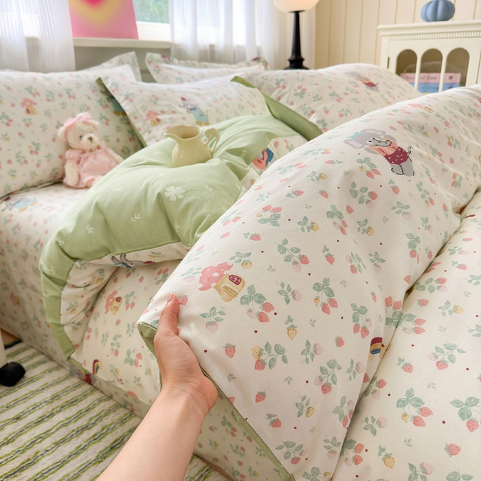 91家纺网 家纺一手货源 找家纺 拾物记 2025新款A类12868全棉纯棉单被套被套单件-提供买家秀和质检报告 弹唱小象