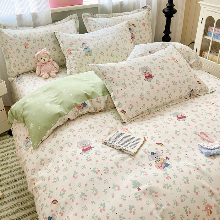 91家纺网 家纺一手货源 找家纺 拾物记 2025新款A类12868全棉纯棉单被套被套单件-提供买家秀和质检报告 弹唱小象