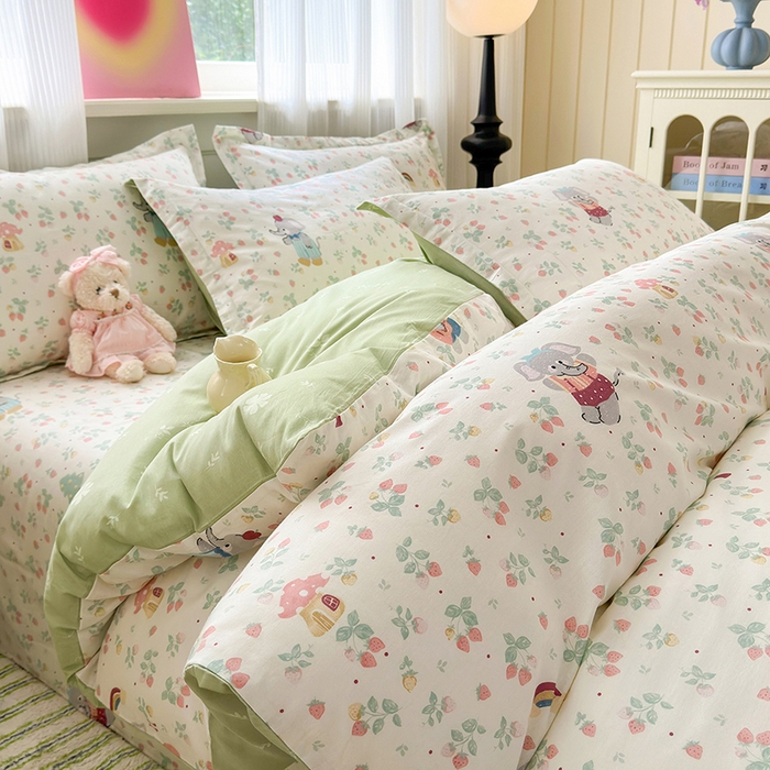 91家纺网 家纺一手货源 找家纺 拾物记 2025新款A类12868全棉纯棉单被套被套单件-提供买家秀和质检报告 弹唱小象