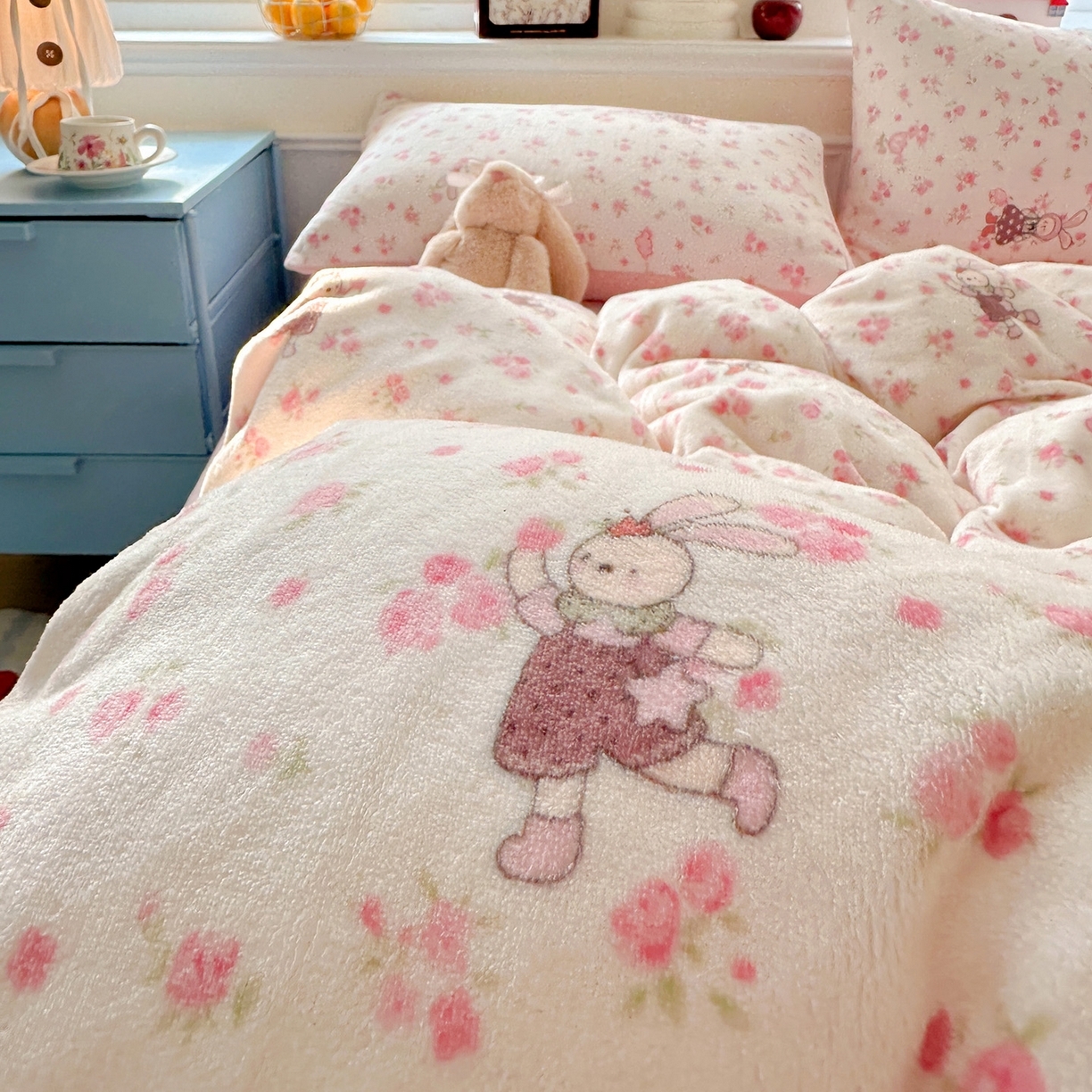 91家纺网 家纺一手货源 找家纺 （总）水木坊 2025新款A加厚牛奶绒印花四件套-含买家秀