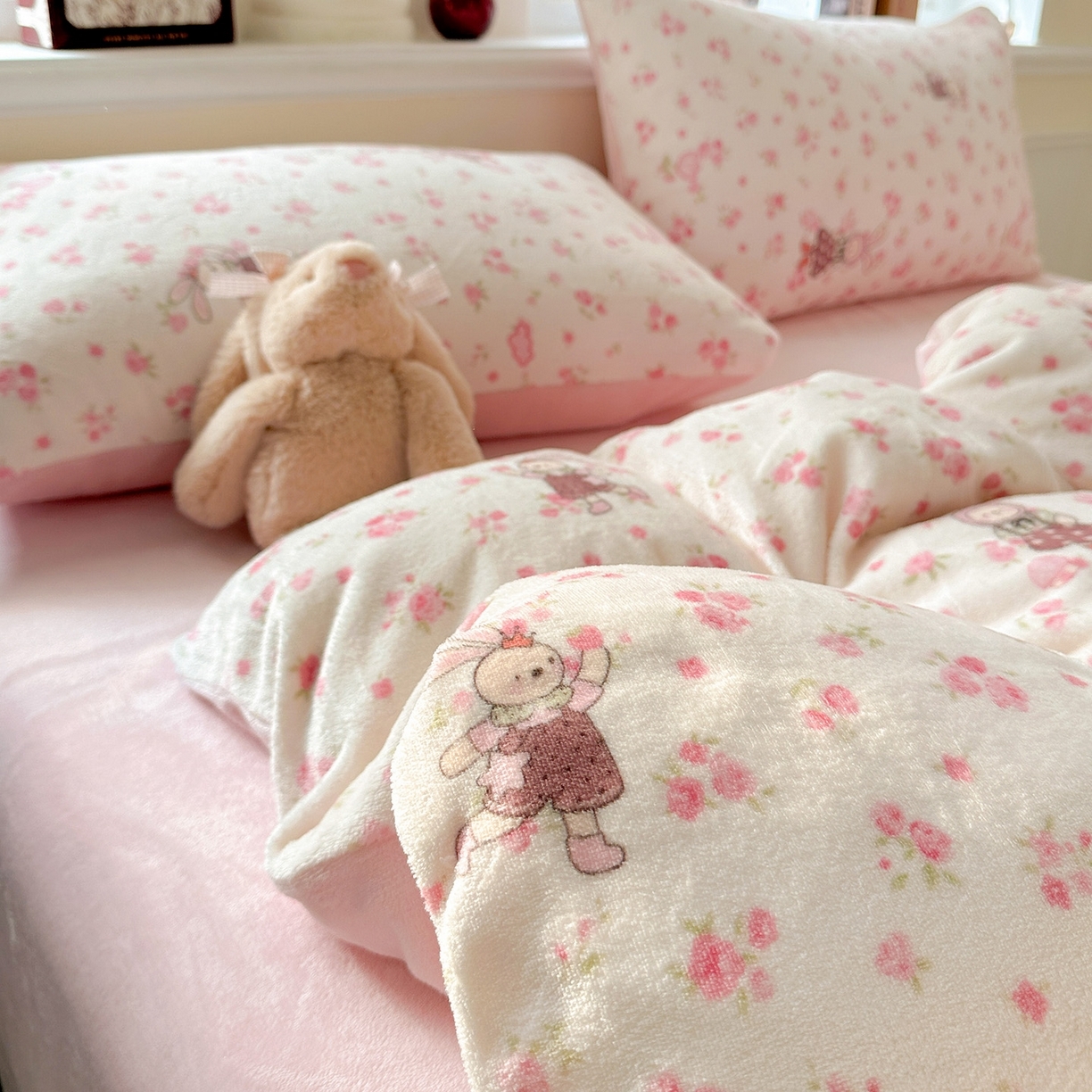 91家纺网 家纺一手货源 找家纺 （总）水木坊 2025新款A加厚牛奶绒印花四件套-含买家秀