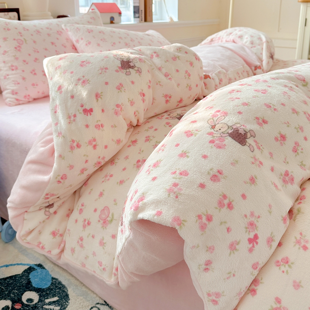 91家纺网 家纺一手货源 找家纺 （总）水木坊 2025新款A加厚牛奶绒印花四件套-含买家秀