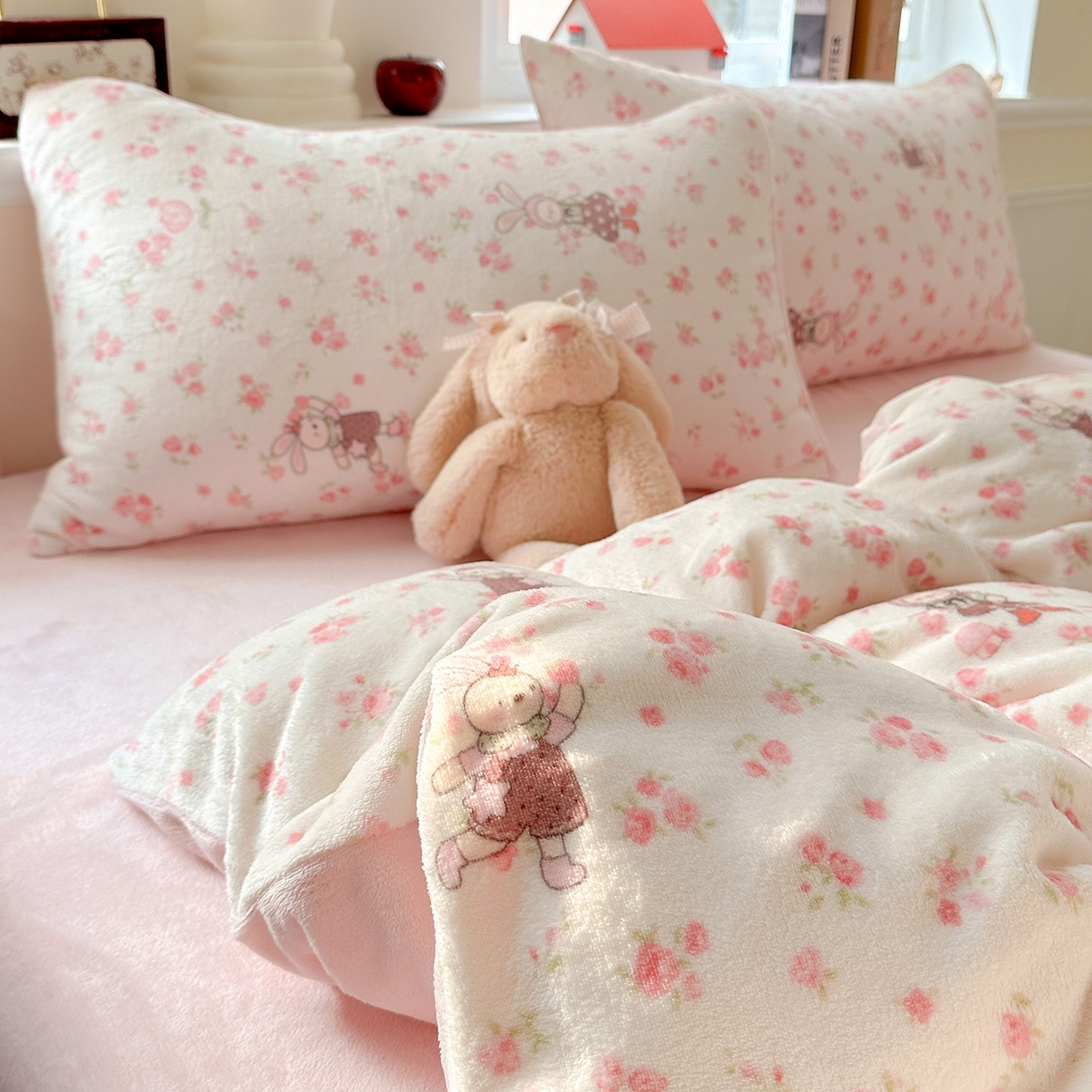 91家纺网 家纺一手货源 找家纺 （总）水木坊 2025新款A加厚牛奶绒印花四件套-含买家秀