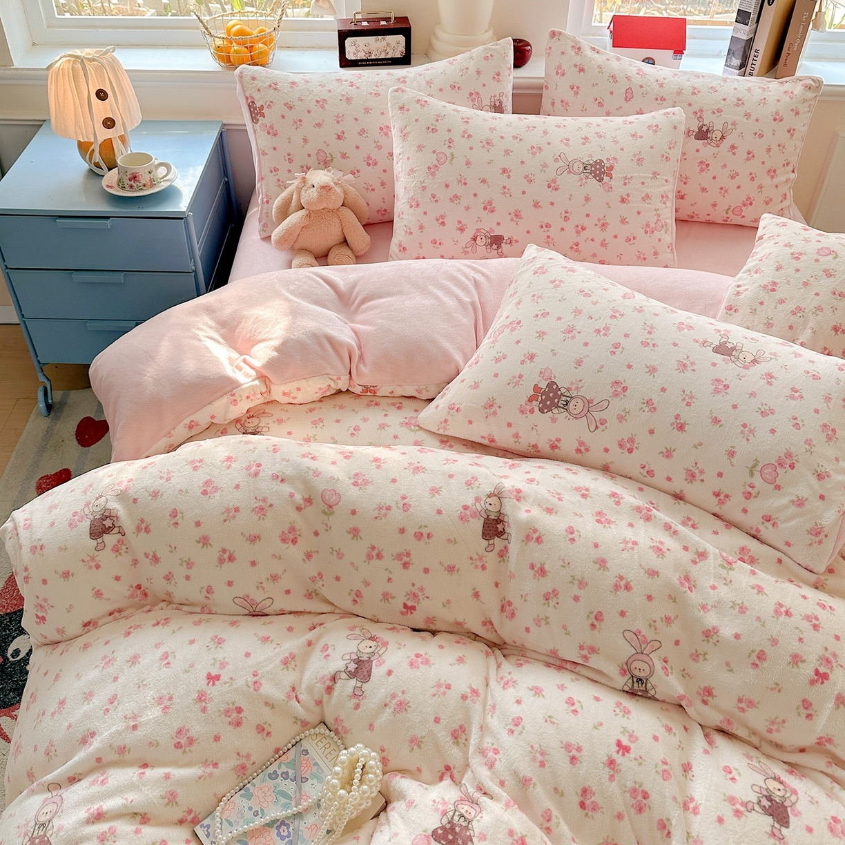 91家纺网 家纺一手货源 找家纺 （总）水木坊 2025新款A加厚牛奶绒印花四件套-含买家秀