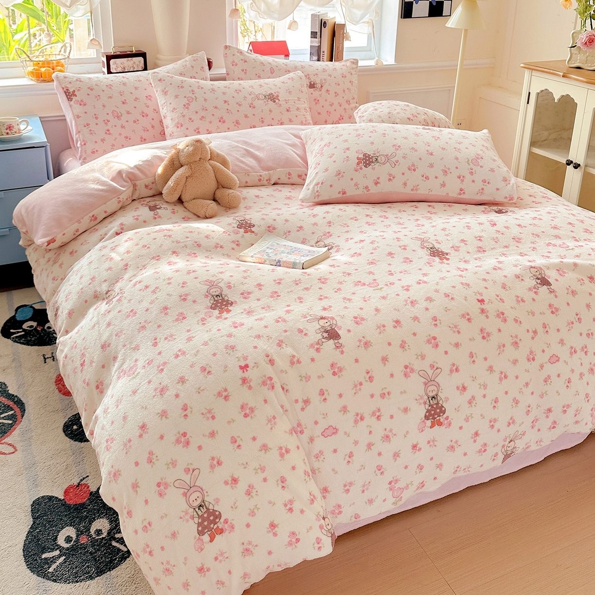 91家纺网 家纺一手货源 找家纺 （总）水木坊 2025新款A加厚牛奶绒印花四件套-含买家秀