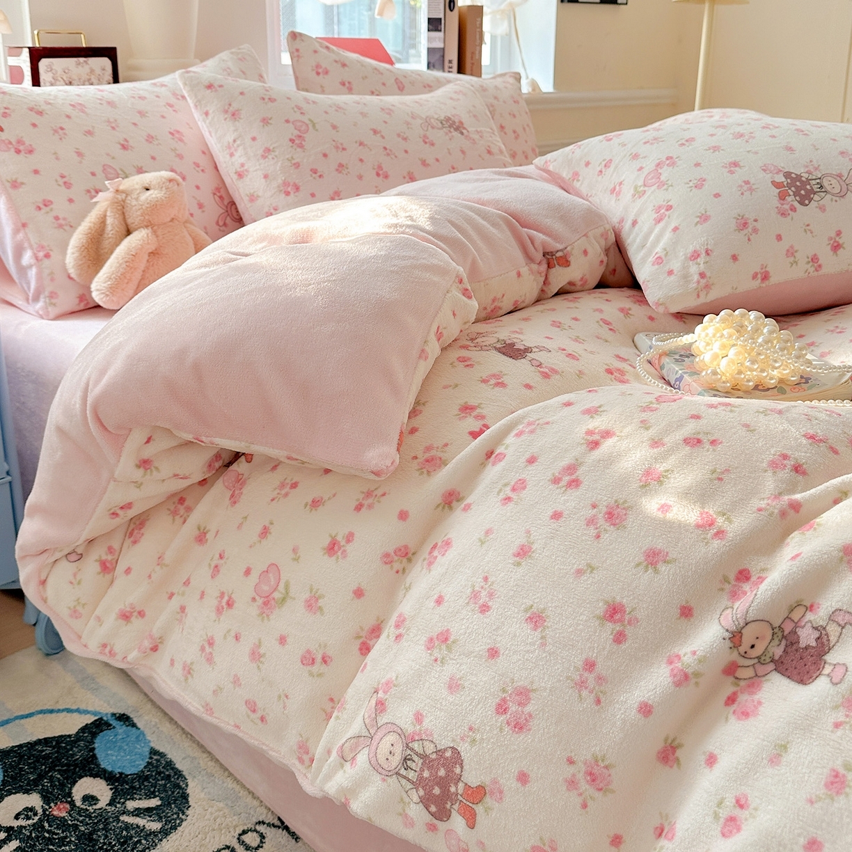 91家纺网 家纺一手货源 找家纺 （总）水木坊 2025新款A加厚牛奶绒印花四件套-含买家秀