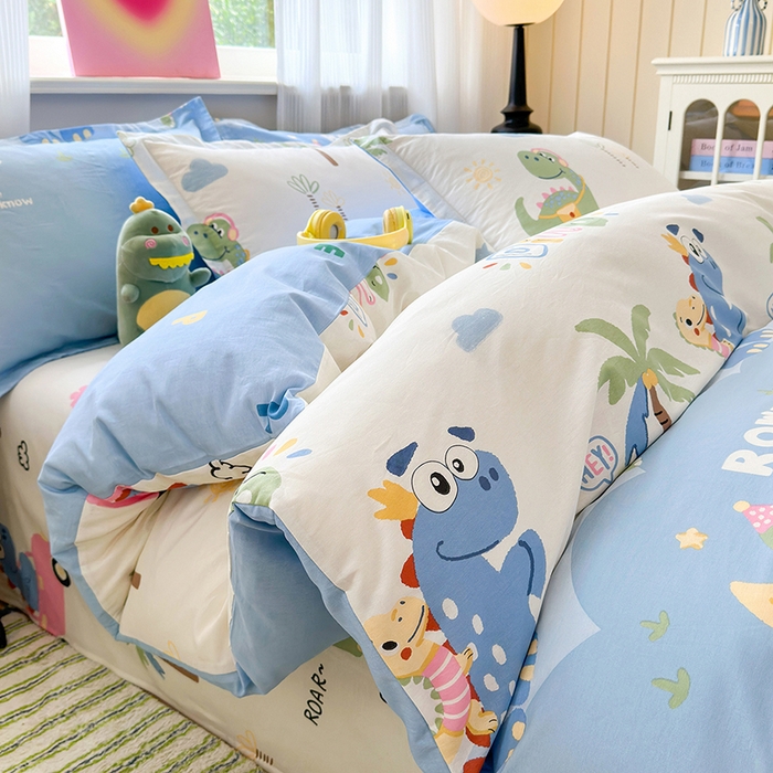 91家纺网 家纺一手货源 找家纺 拾物记 2025新款A类12868全棉纯棉单被套被套单件-提供买家秀和质检报告 度假恐龙