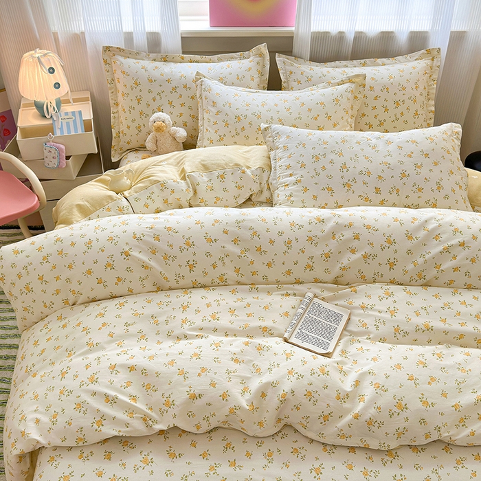 91家纺网 家纺一手货源 找家纺 拾物记 2025新款A类12868全棉纯棉单被套被套单件-提供买家秀和质检报告 故事小黄花