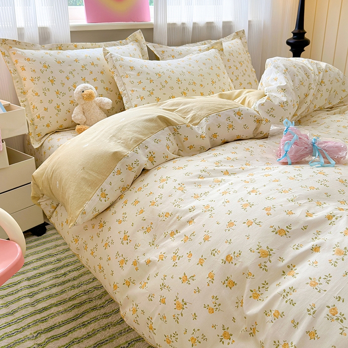 91家纺网 家纺一手货源 找家纺 拾物记 2025新款A类12868全棉纯棉单被套被套单件-提供买家秀和质检报告 故事小黄花