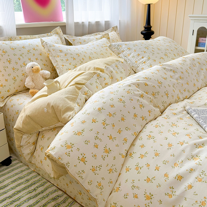 91家纺网 家纺一手货源 找家纺 拾物记 2025新款A类12868全棉纯棉单被套被套单件-提供买家秀和质检报告 故事小黄花