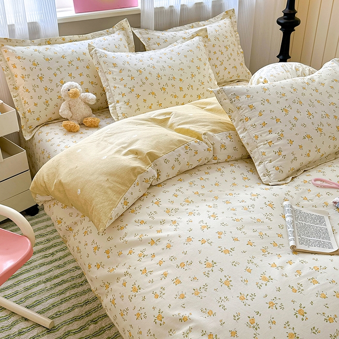 91家纺网 家纺一手货源 找家纺 拾物记 2025新款A类12868全棉纯棉单被套被套单件-提供买家秀和质检报告 故事小黄花
