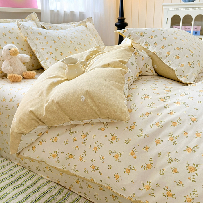 91家纺网 家纺一手货源 找家纺 拾物记 2025新款A类12868全棉纯棉单被套被套单件-提供买家秀和质检报告 故事小黄花