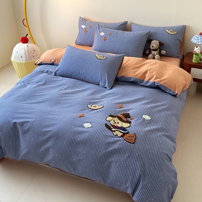 91家纺网 家纺一手货源 找家纺 （总）锦觅 2025秋冬A类数码印花全棉纯棉磨毛绣花保暖四件套