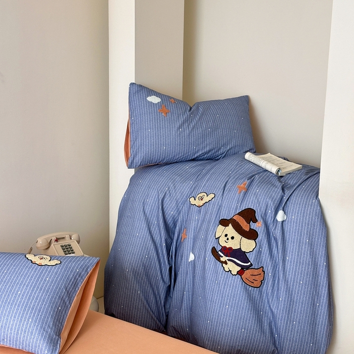 91家纺网 家纺一手货源 找家纺 锦觅 2025秋冬A类数码印花全棉纯棉磨毛绣花保暖四件套 星河万里