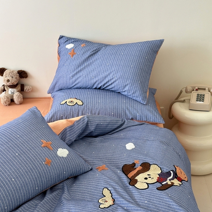 91家纺网 家纺一手货源 找家纺 锦觅 2025秋冬A类数码印花全棉纯棉磨毛绣花保暖四件套 星河万里