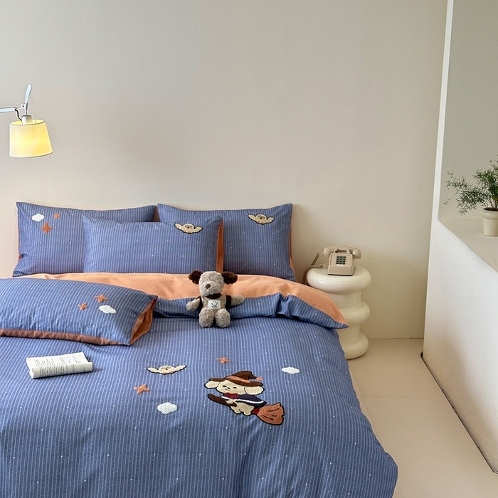 91家纺网 家纺一手货源 找家纺 锦觅 2025秋冬A类数码印花全棉纯棉磨毛绣花保暖四件套 星河万里