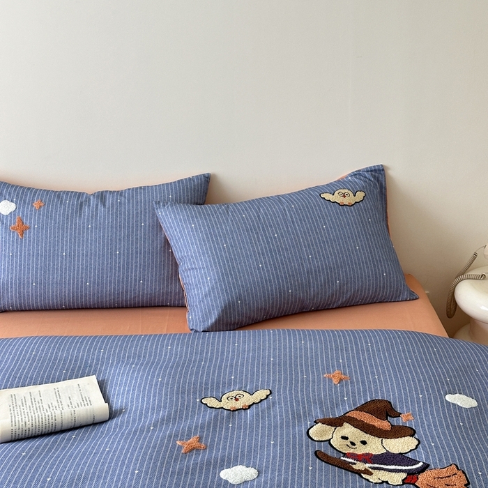 91家纺网 家纺一手货源 找家纺 锦觅 2025秋冬A类数码印花全棉纯棉磨毛绣花保暖四件套 星河万里