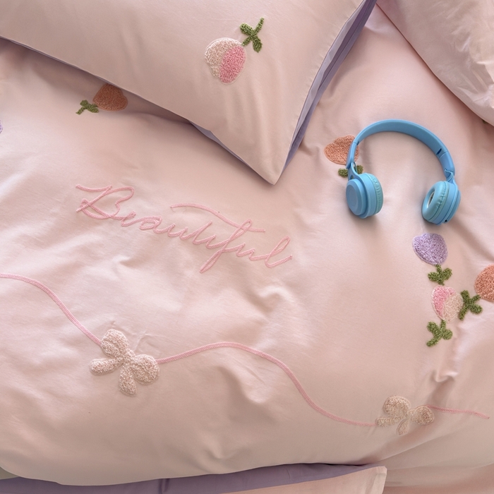 91家纺网 家纺一手货源 找家纺 锦觅 2025秋冬A类数码印花全棉纯棉磨毛绣花保暖四件套 繁花似锦