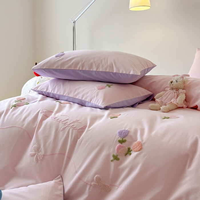 91家纺网 家纺一手货源 找家纺 锦觅 2025秋冬A类数码印花全棉纯棉磨毛绣花保暖四件套 繁花似锦