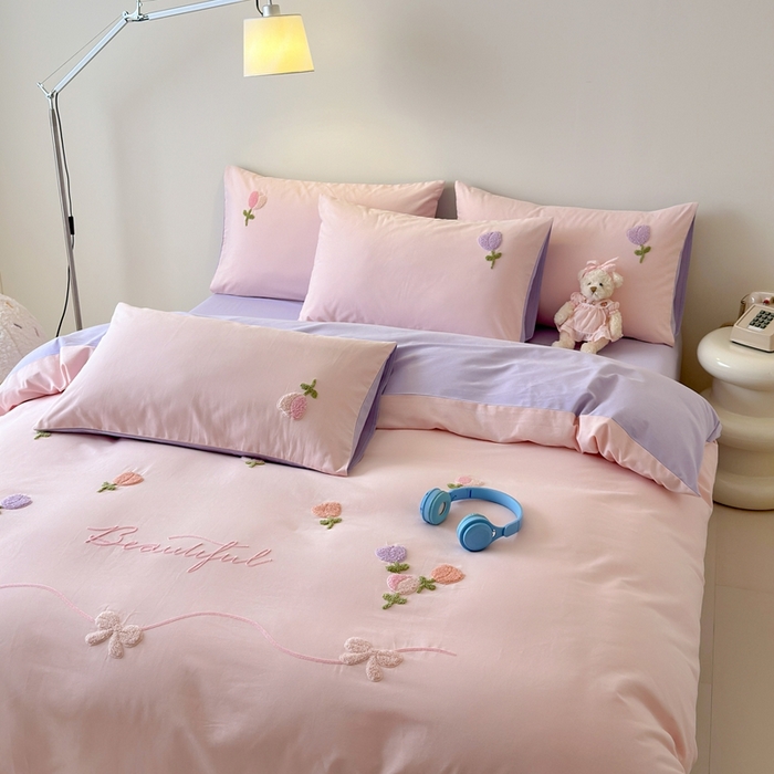 91家纺网 家纺一手货源 找家纺 锦觅 2025秋冬A类数码印花全棉纯棉磨毛绣花保暖四件套 繁花似锦